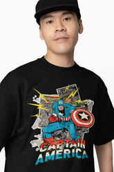 Marvel Comic Captain Oversized T-Shirts